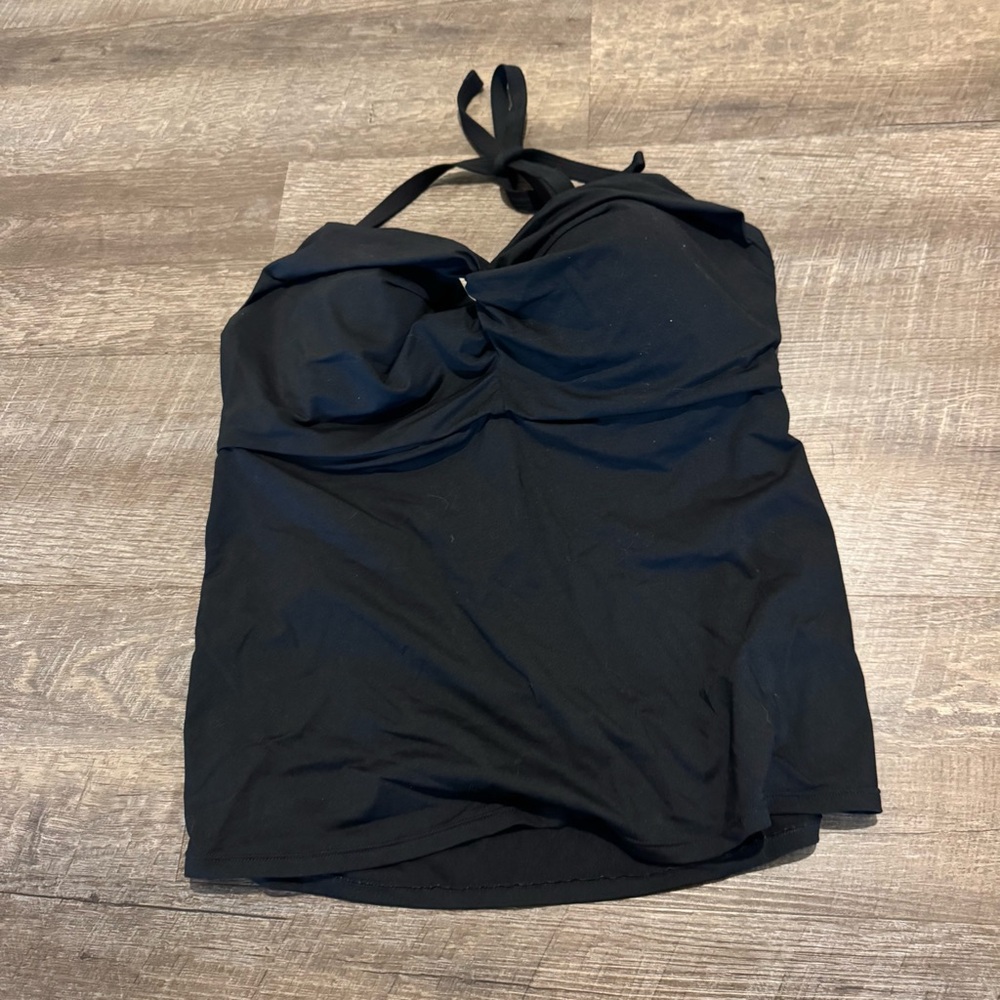 Athleta Black Halter Tankini Top